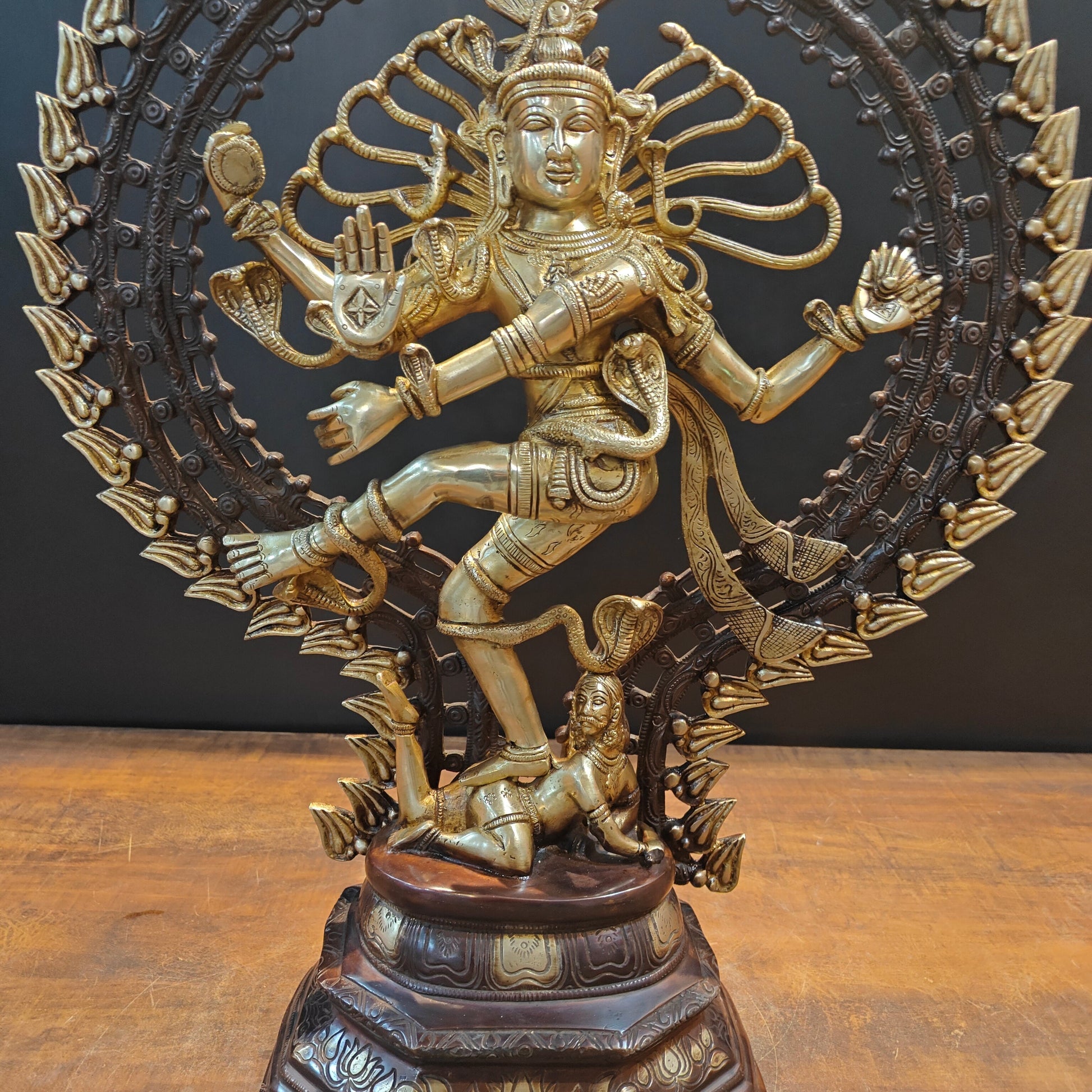 Brass Nataraja Statue Embodiment of Rhythm and Creation 28 Inch - Image 6