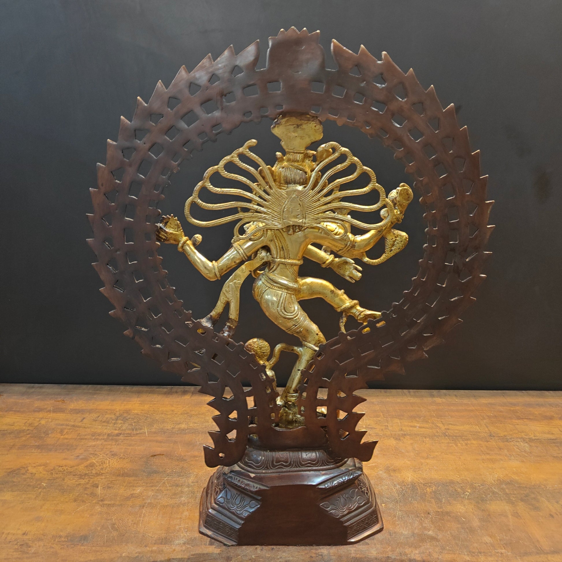 Brass Nataraja Statue Embodiment of Rhythm and Creation 28 Inch - Image 8