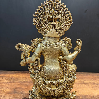 Divine Brass Super Fine Goddess Saraswati Idol 2 Feet by vendor-unknown - Hindu Gods (View 9)