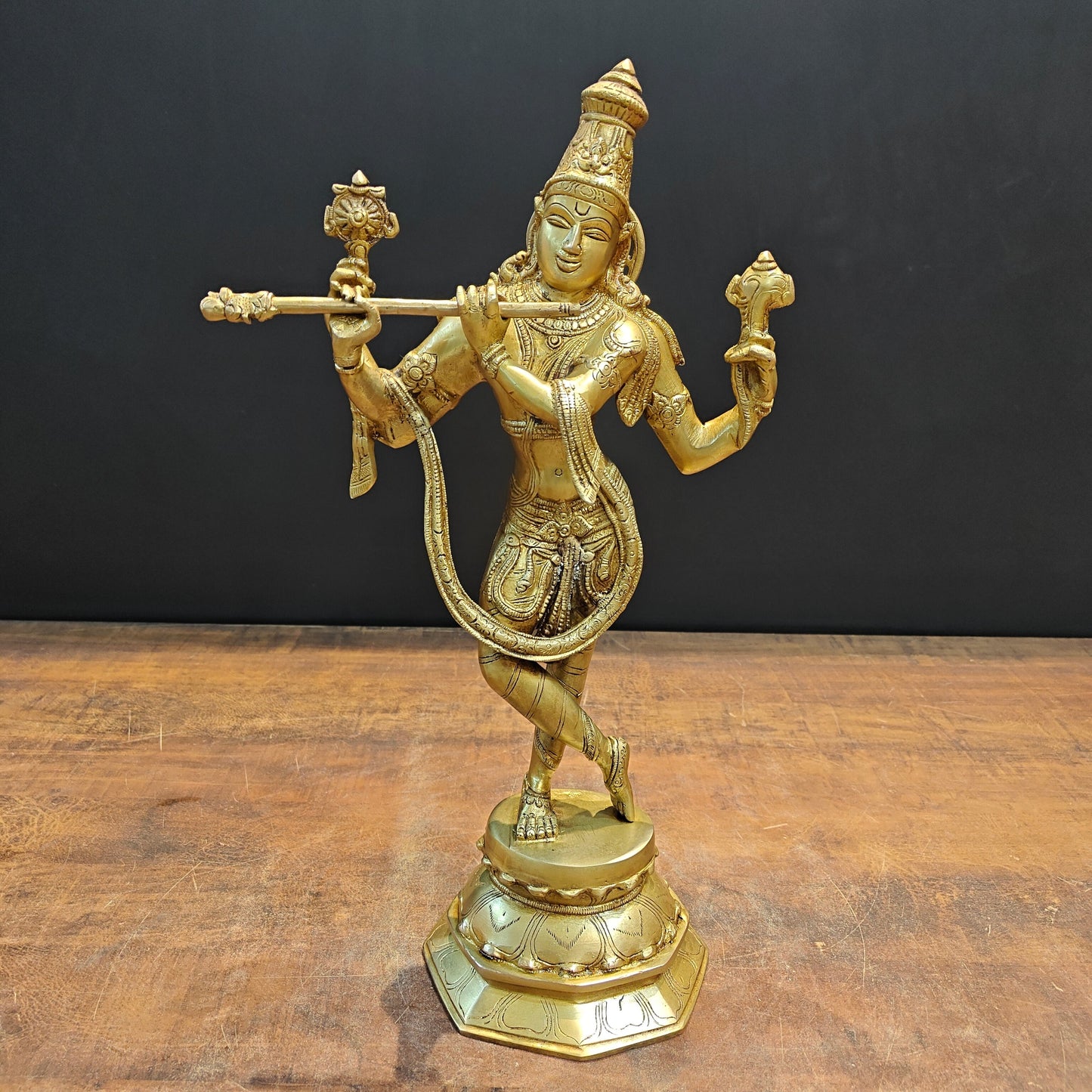 Brass Cosmic Form of Lord Krishna Statue 18 Inches
