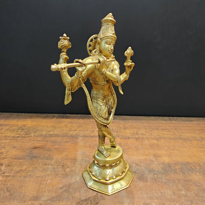 Brass Cosmic Form of Lord Krishna Statue 18 Inches by vendor-unknown - Hindu Gods (View 5)