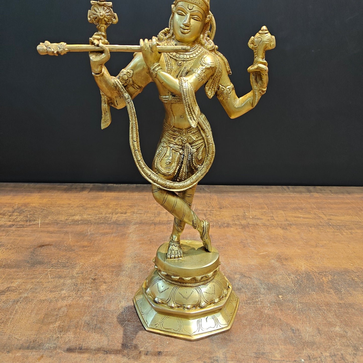 Brass Cosmic Form of Lord Krishna Statue 18 Inches