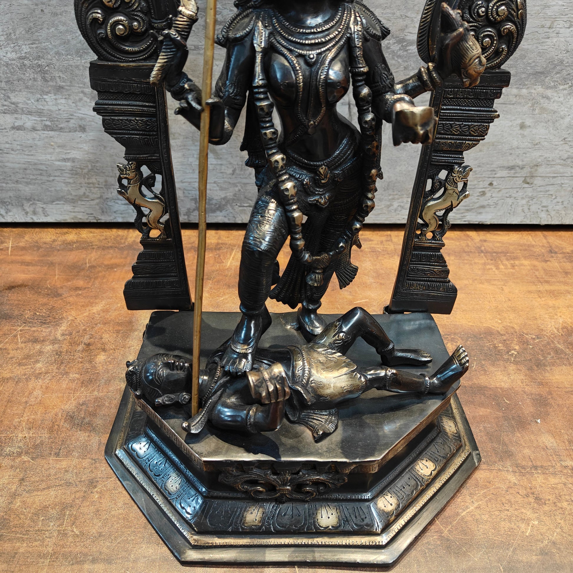 Brass Goddess bhadra Kali Statue Antique Finish 2 Feet - Image 7