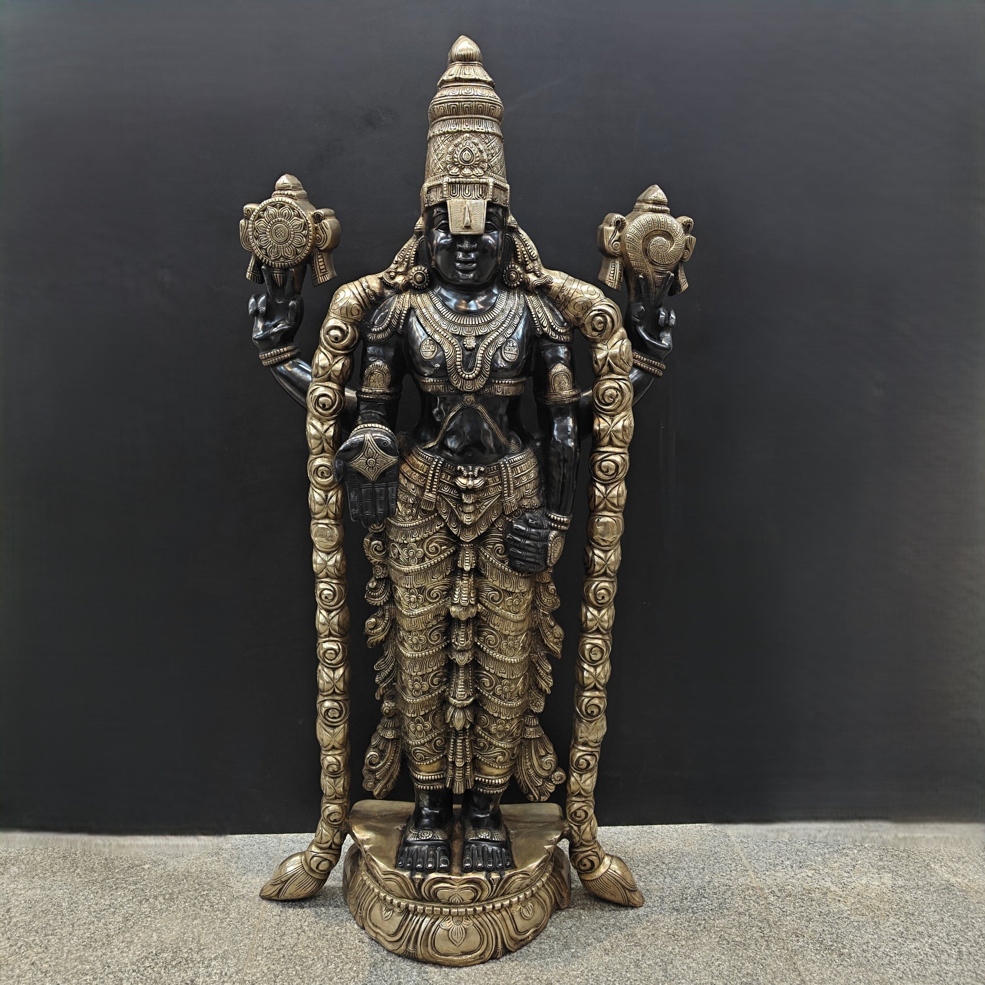 Brass Large Tirupati Balaji Idol Venkateshwara 5 Feet - Image 3