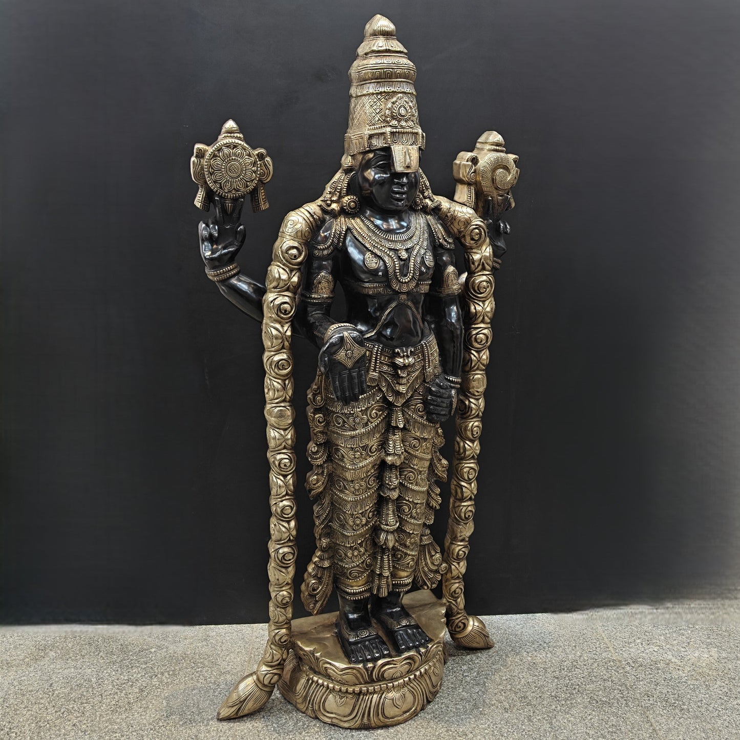 Brass Large Tirupati Balaji Idol Venkateshwara 5 Feet