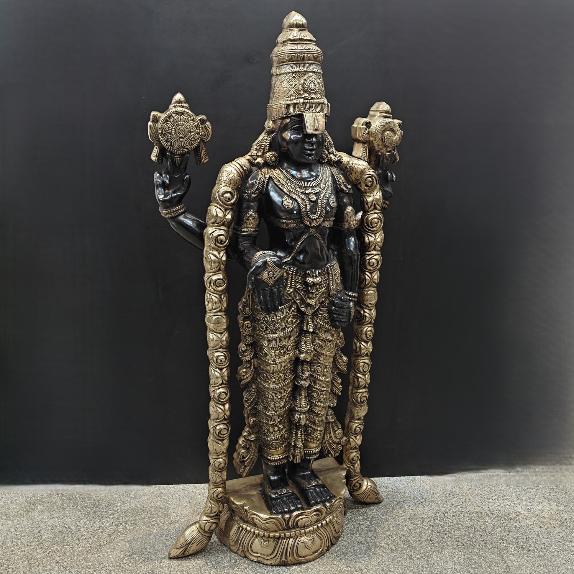 Brass Large Tirupati Balaji Idol Venkateshwara 5 Feet - Image 5