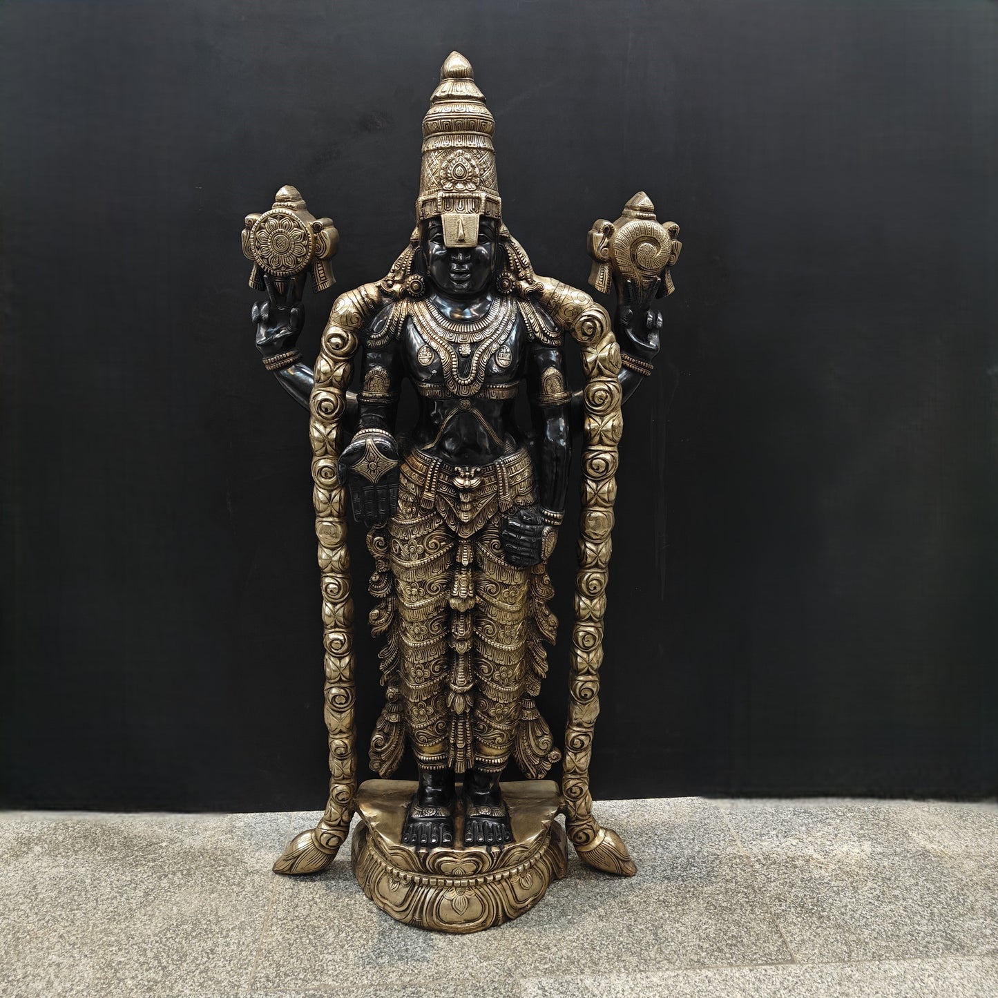 Brass Large Tirupati Balaji Idol Venkateshwara 5 Feet