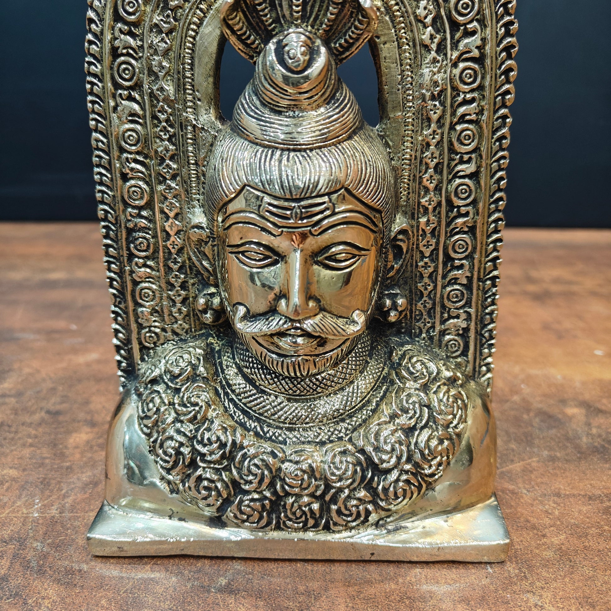 Brass Lord Shiva Face with Kirtimukha Statue 8 Inch - Image 6