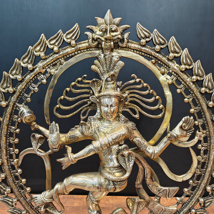 Brass Nataraja Statue With OM Symbol For Home Decor 2 Feet by vendor-unknown - Hindu Gods (View 2)