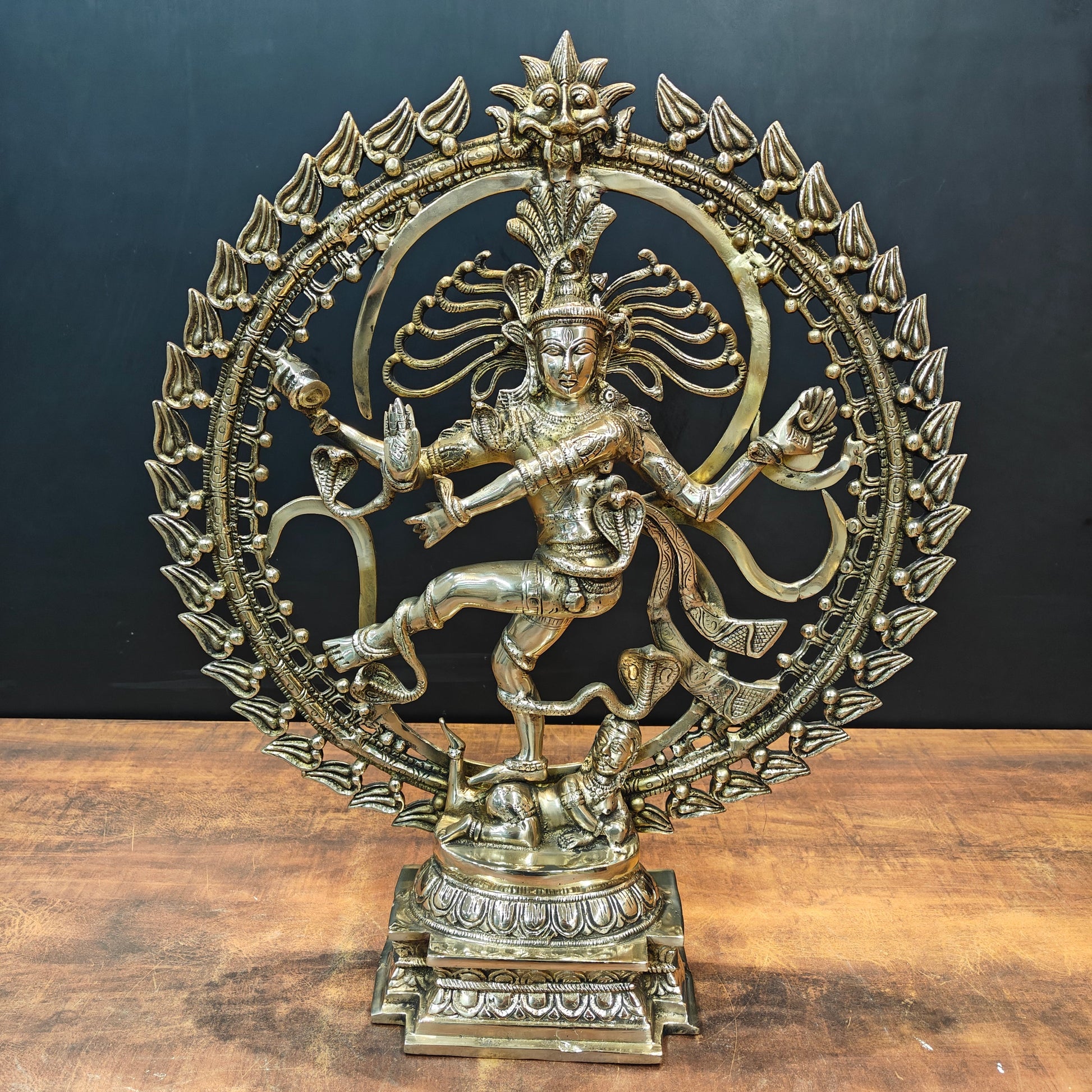 Brass Nataraja Statue With OM Symbol For Home Decor 2 Feet - Image 3