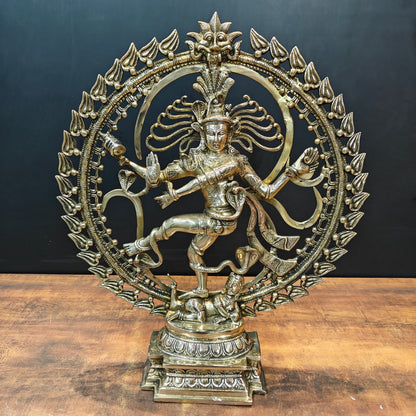 Brass Nataraja Statue With OM Symbol For Home Decor 2 Feet by vendor-unknown - Hindu Gods (View 3)