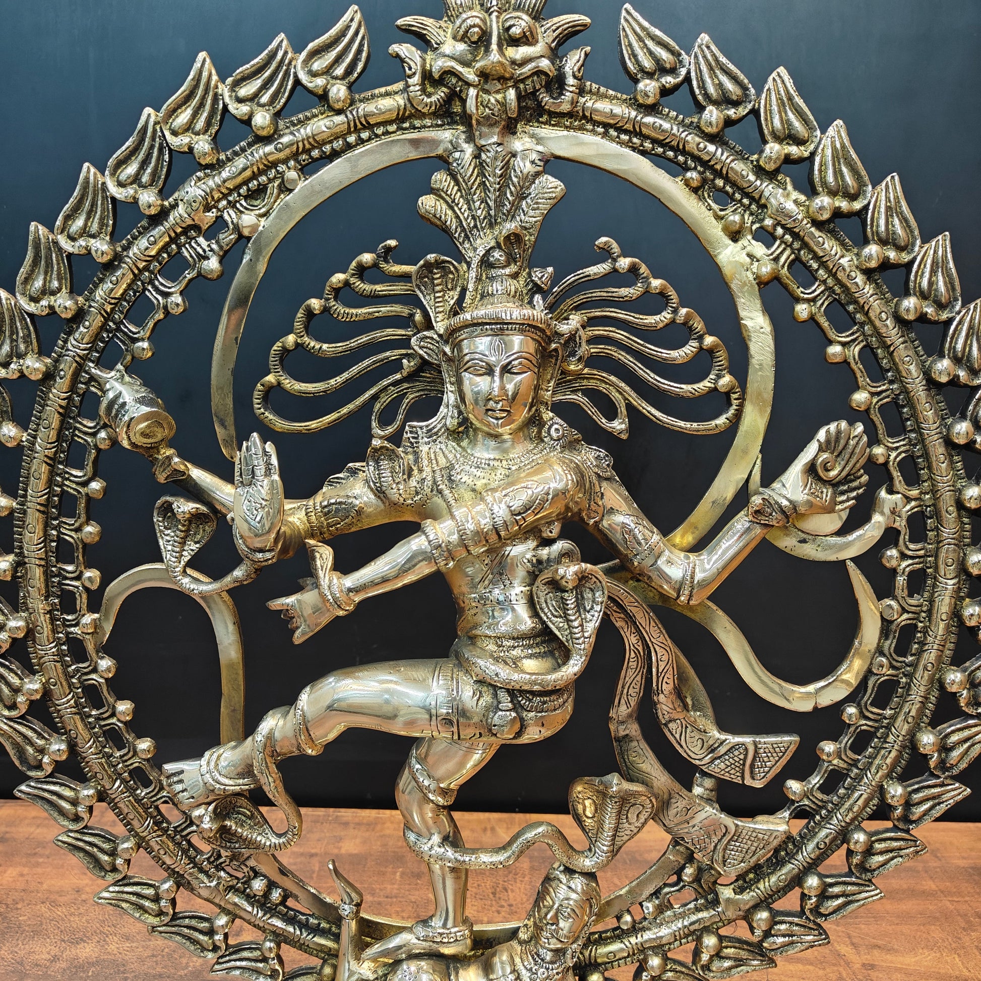 Brass Nataraja Statue With OM Symbol For Home Decor 2 Feet - Image 4