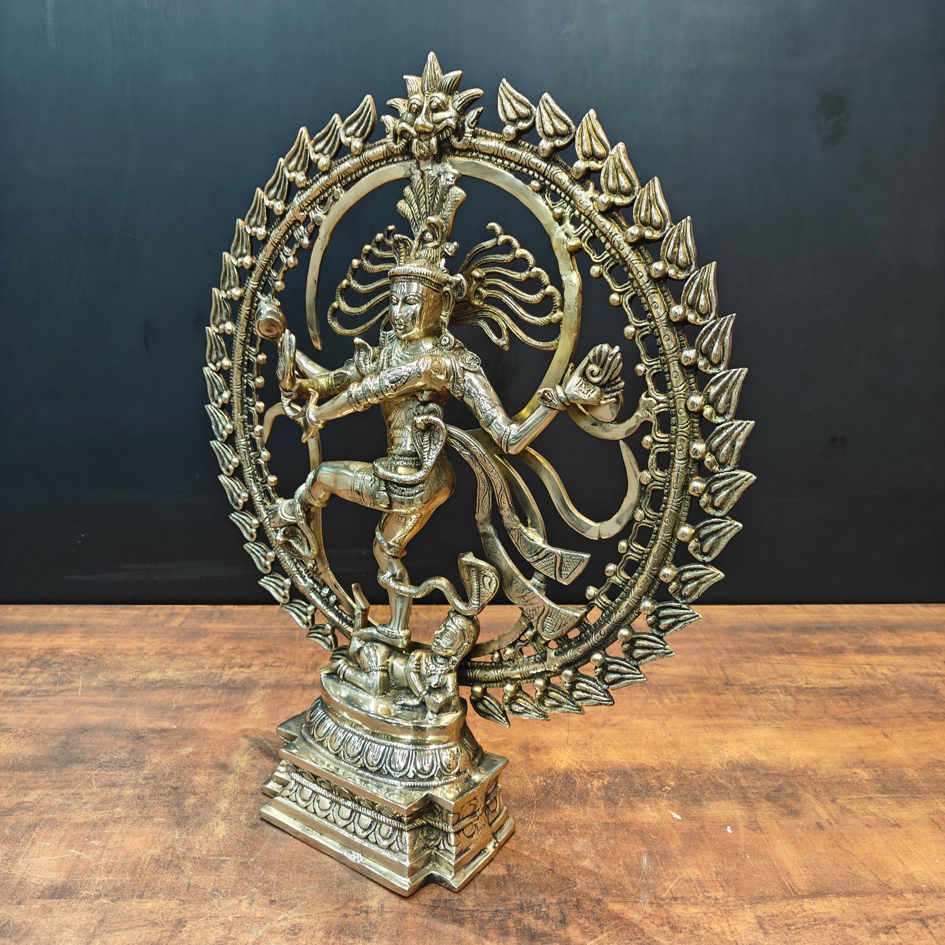 Brass Nataraja Statue With OM Symbol For Home Decor 2 Feet - Image 6