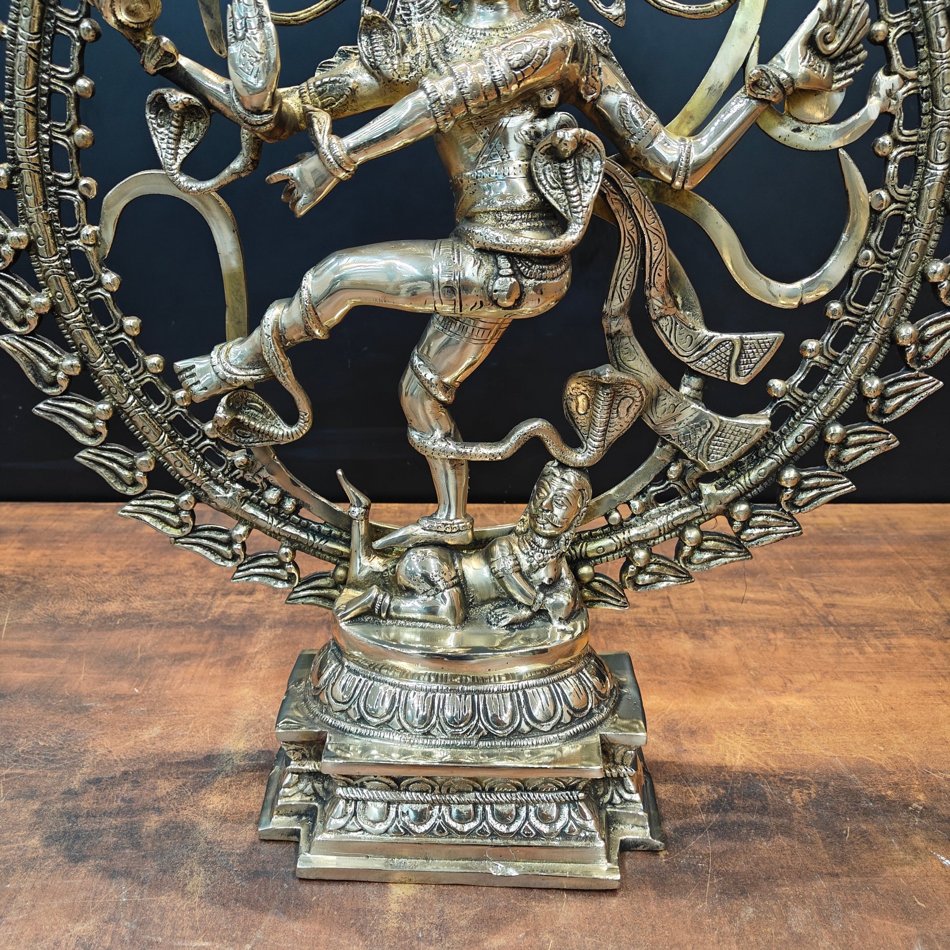 Brass Nataraja Statue With OM Symbol For Home Decor 2 Feet - Image 7