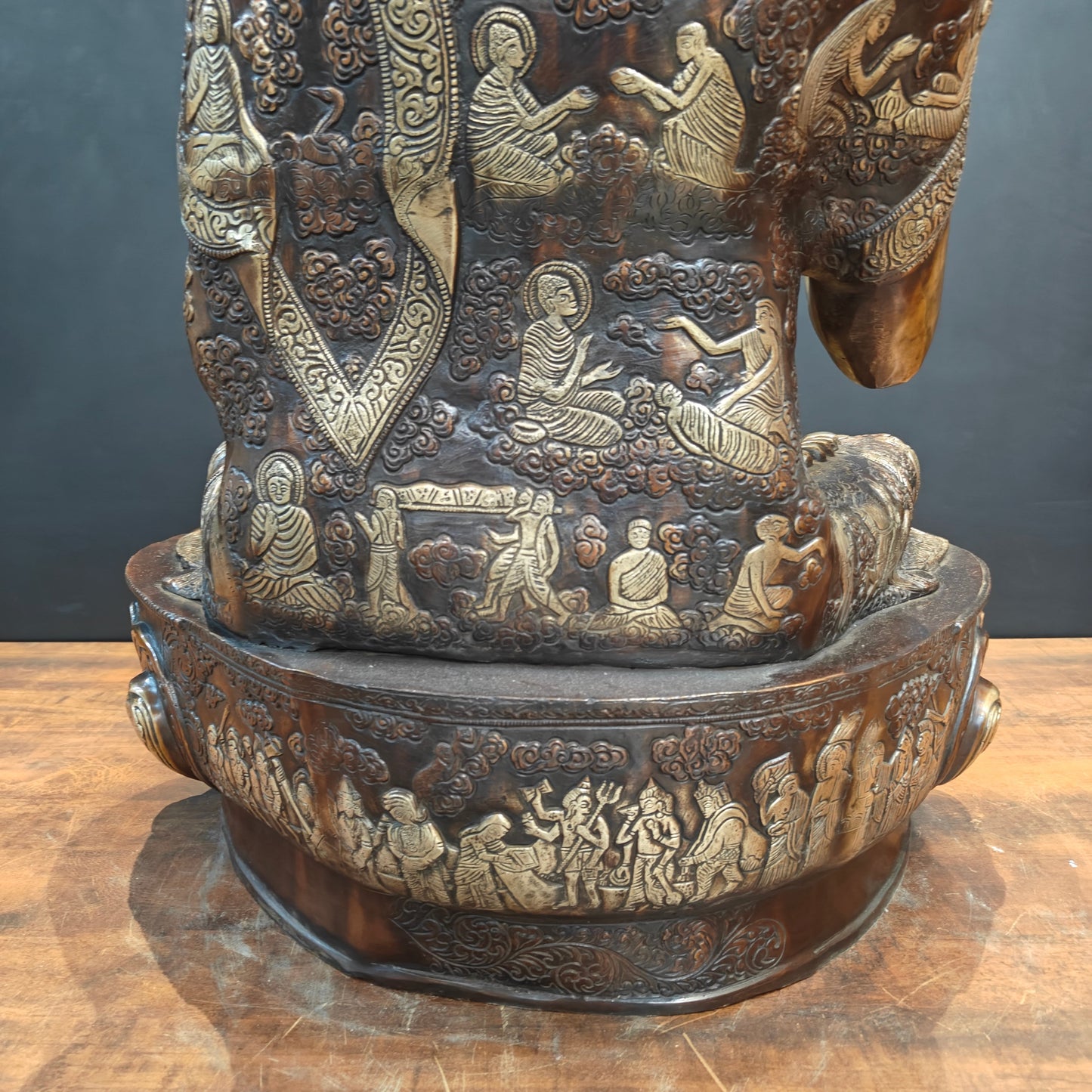 Brass Buddha Statue Lifestory Aashirwaad Mudra 33 Inch