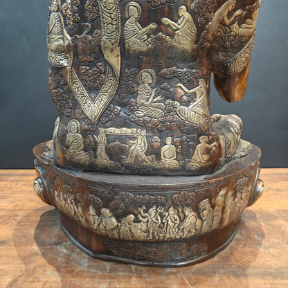 Brass Buddha Statue Lifestory Aashirwaad Mudra 33 Inch by vendor-unknown - Buddha (View 10)