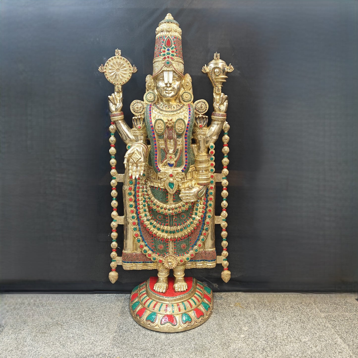 Brass Large Tirupati Balaji Lord Venkateshwara Swamy Idol 6 Feet