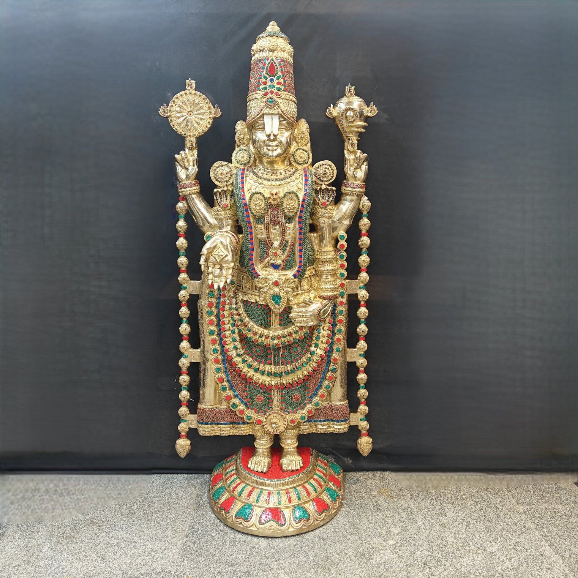 Brass Large Tirupati Balaji Lord Venkateshwara Swamy Idol 6 Feet - Image 3