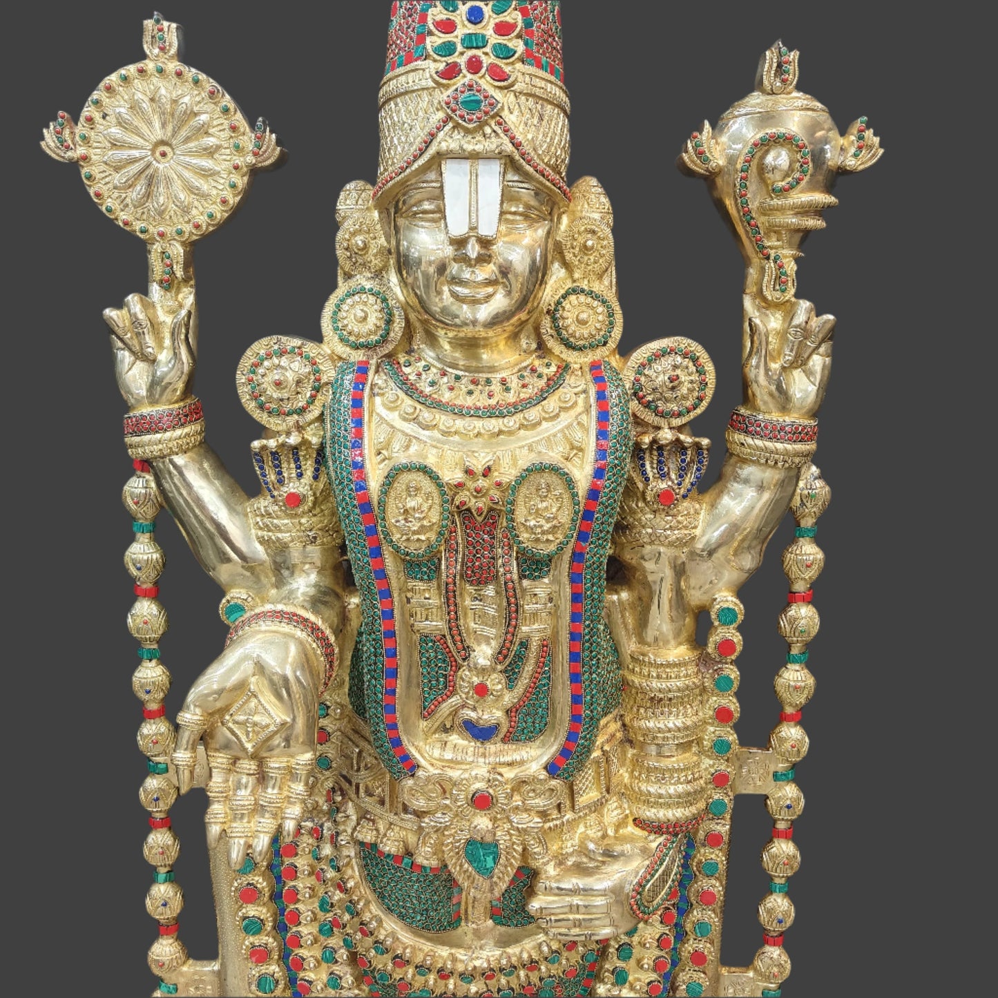 Brass Large Tirupati Balaji Lord Venkateshwara Swamy Idol 6 Feet