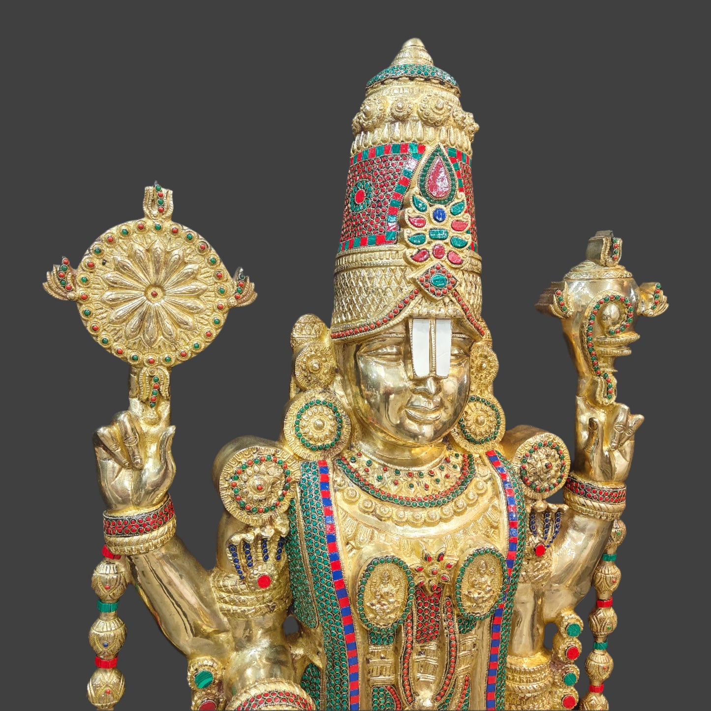 Brass Large Tirupati Balaji Lord Venkateshwara Swamy Idol 6 Feet