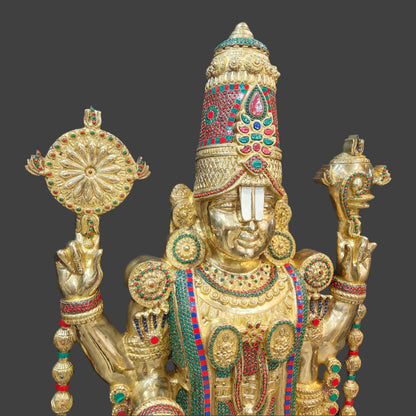 Brass Large Tirupati Balaji Lord Venkateshwara Swamy Idol 6 Feet by vendor-unknown - Hindu Gods (View 5)