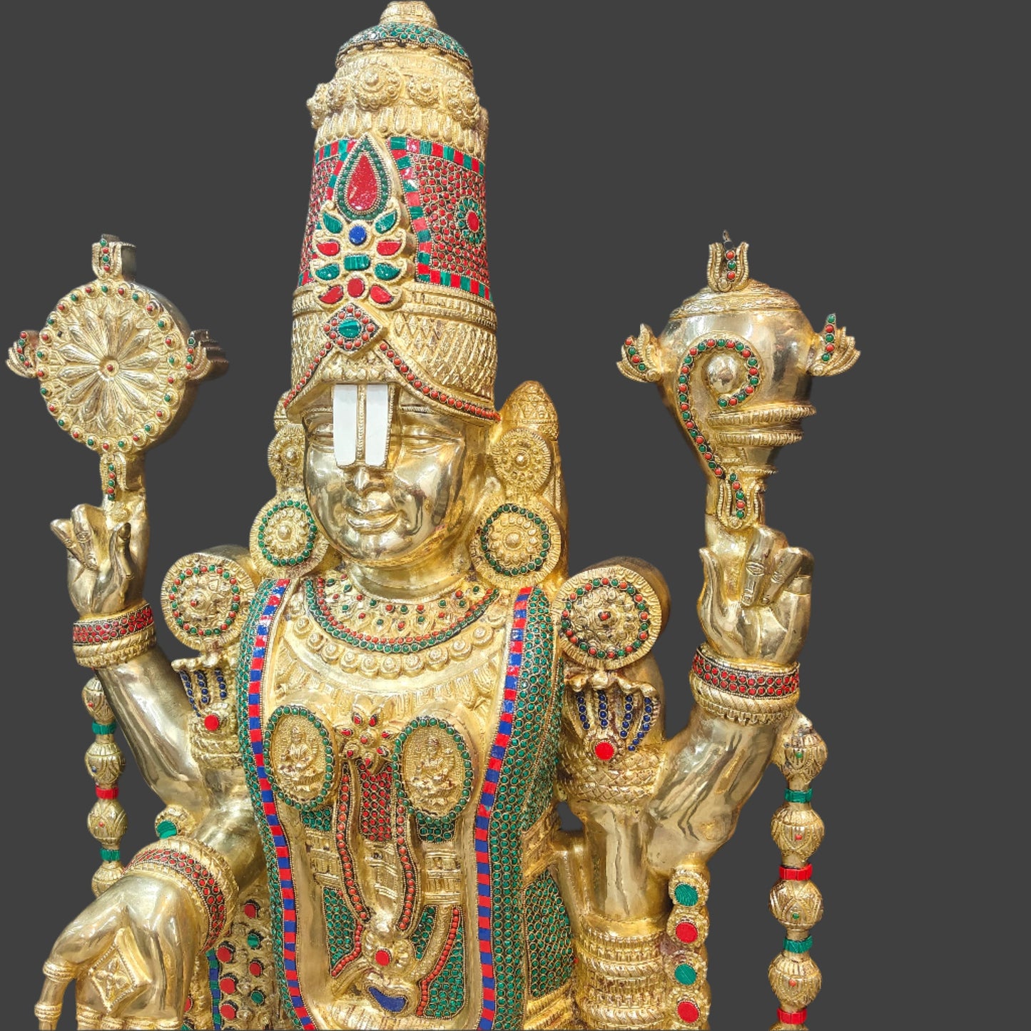 Brass Large Tirupati Balaji Lord Venkateshwara Swamy Idol 6 Feet