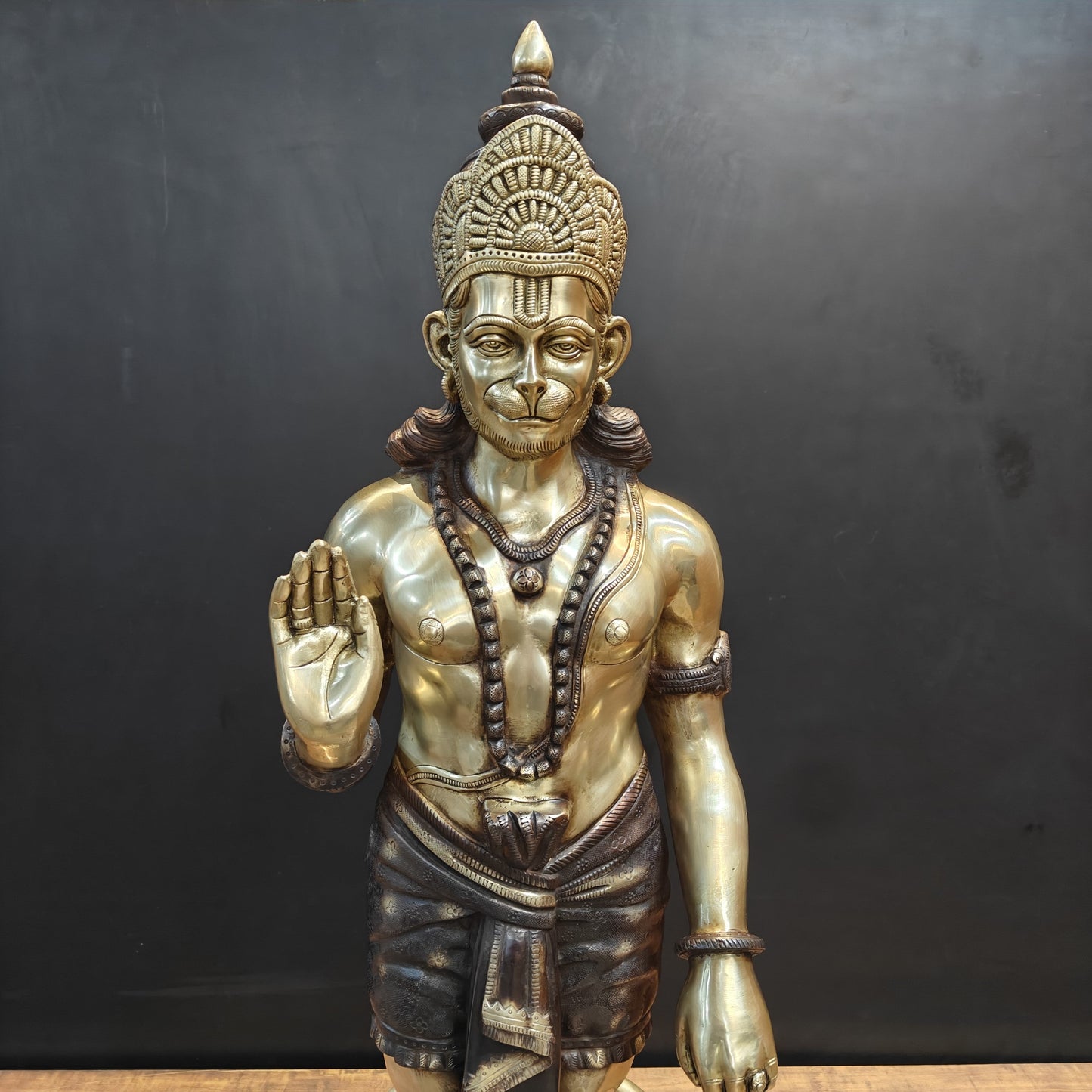 Brass Large Superfine Standing Hanuman Statue 3 Feet