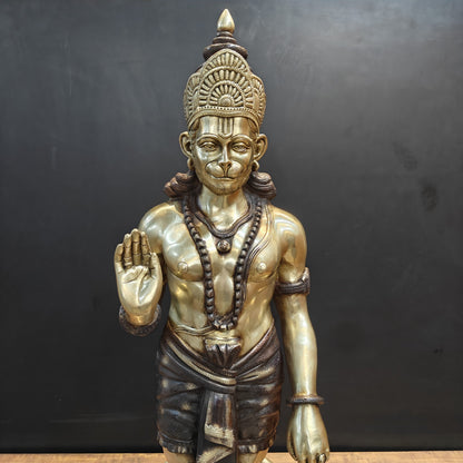Brass Large Superfine Standing Hanuman Statue 3 Feet by vendor-unknown - Hindu Gods (View 2)