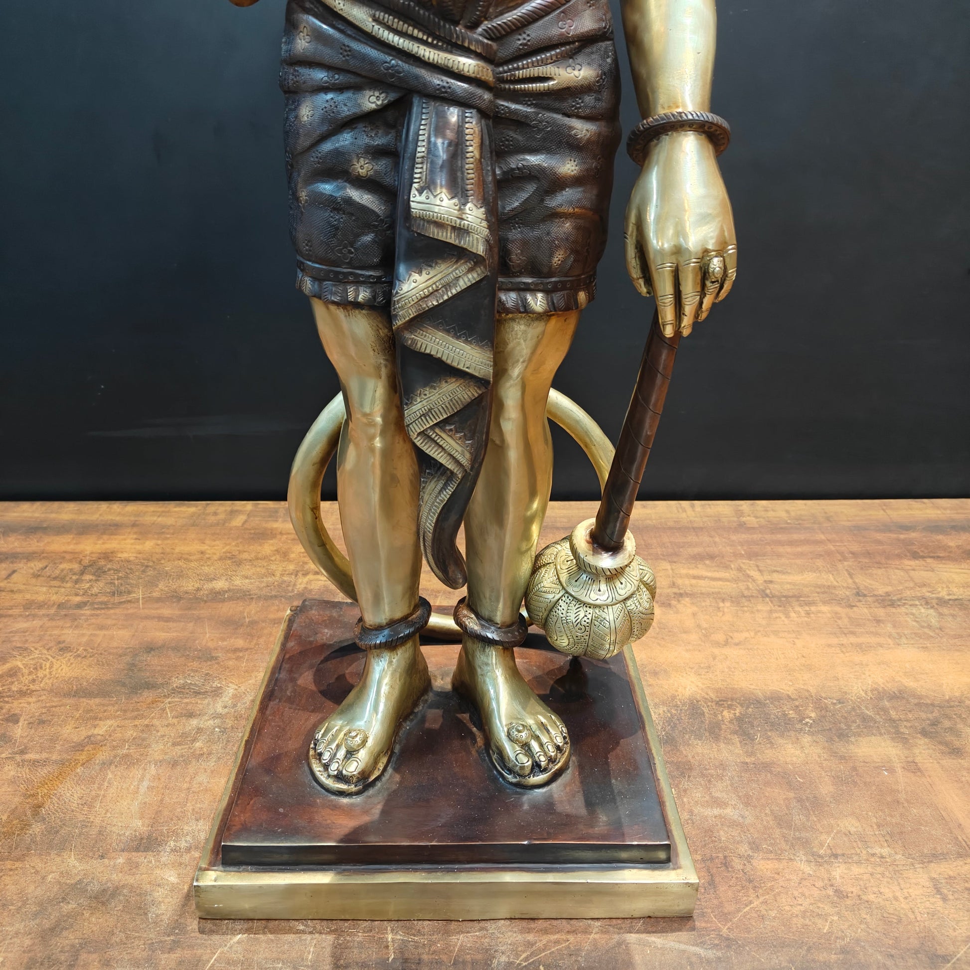 Brass Large Superfine Standing Hanuman Statue 3 Feet - Image 11
