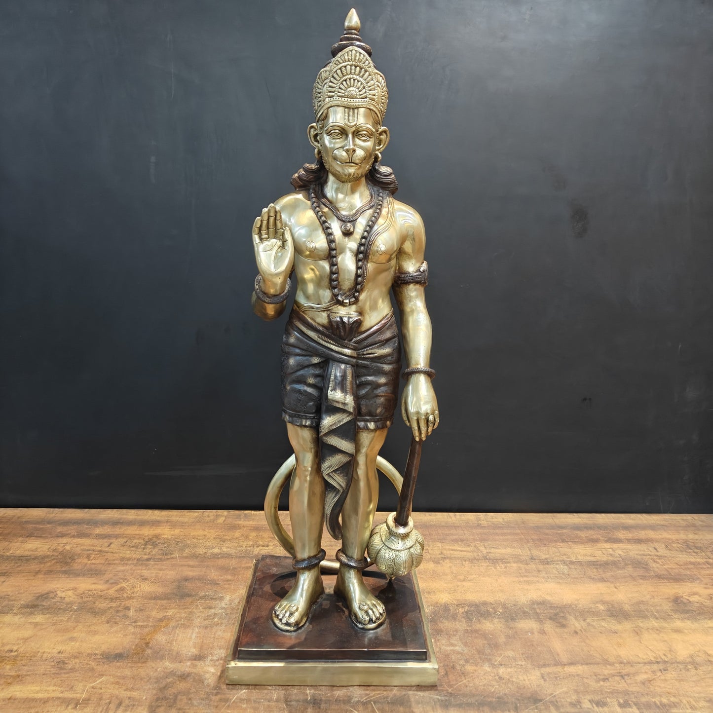 Brass Large Superfine Standing Hanuman Statue 3 Feet