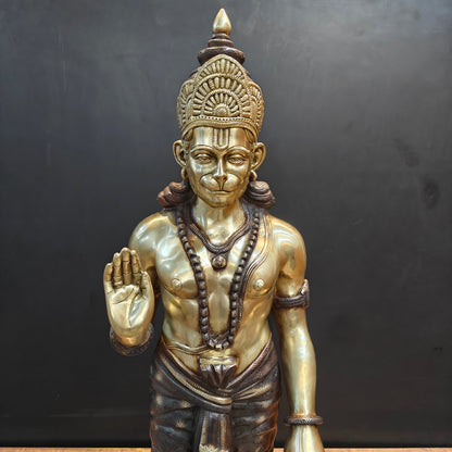 Brass Large Superfine Standing Hanuman Statue 3 Feet by vendor-unknown - Hindu Gods (View 4)