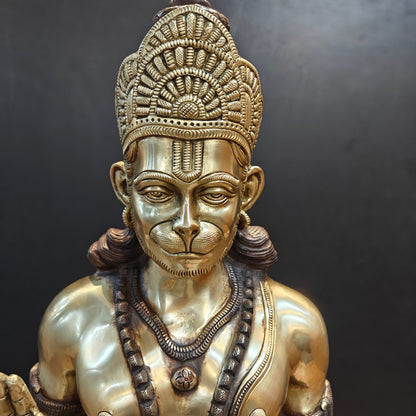 Brass Large Superfine Standing Hanuman Statue 3 Feet by vendor-unknown - Hindu Gods (View 5)