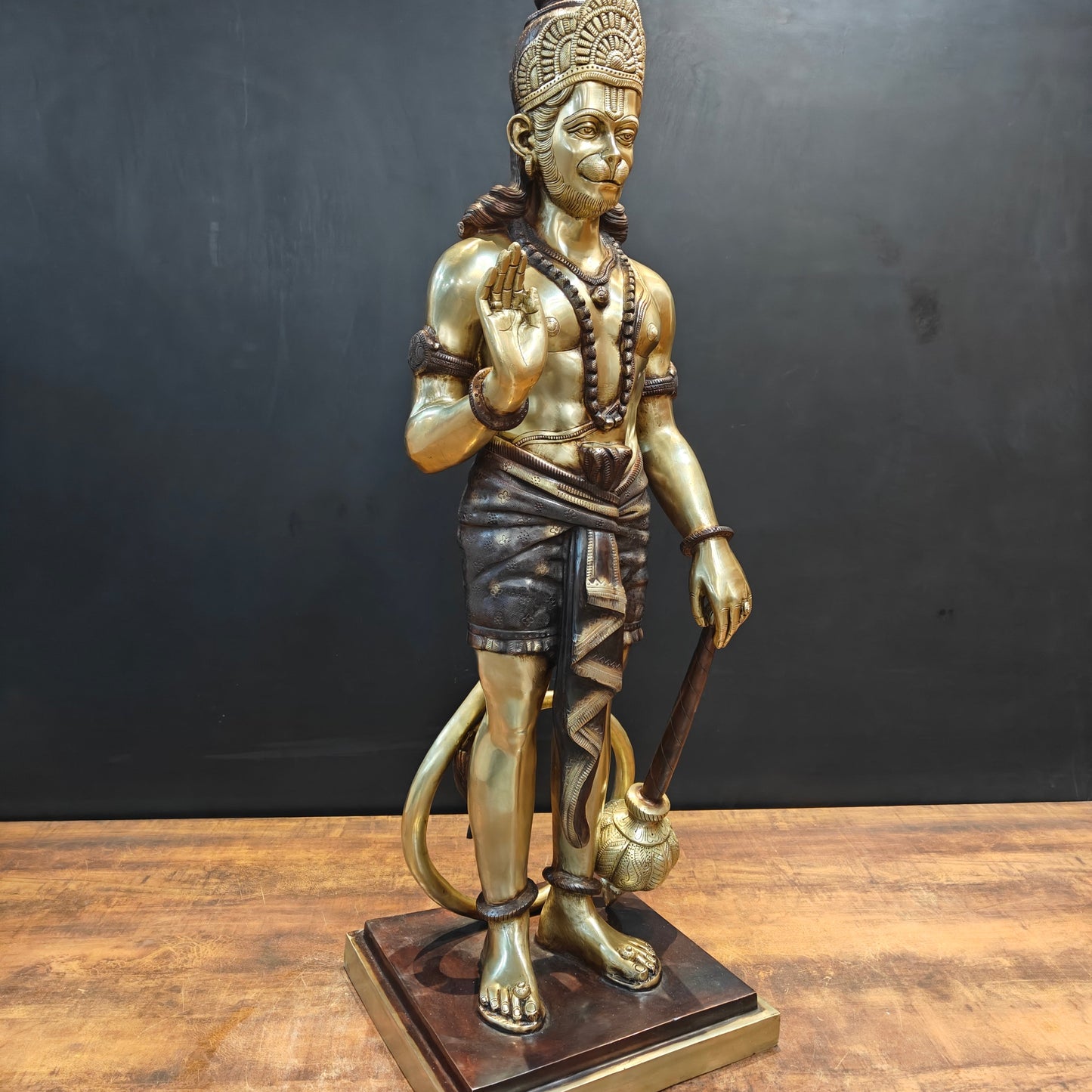 Brass Large Superfine Standing Hanuman Statue 3 Feet