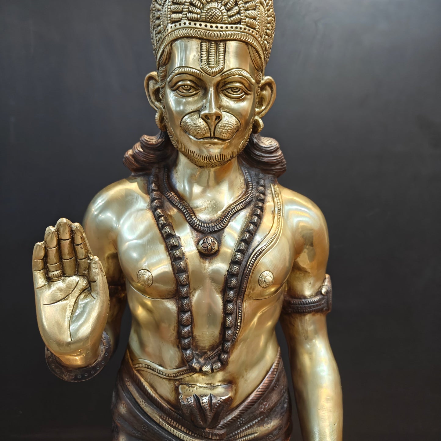 Brass Large Superfine Standing Hanuman Statue 3 Feet