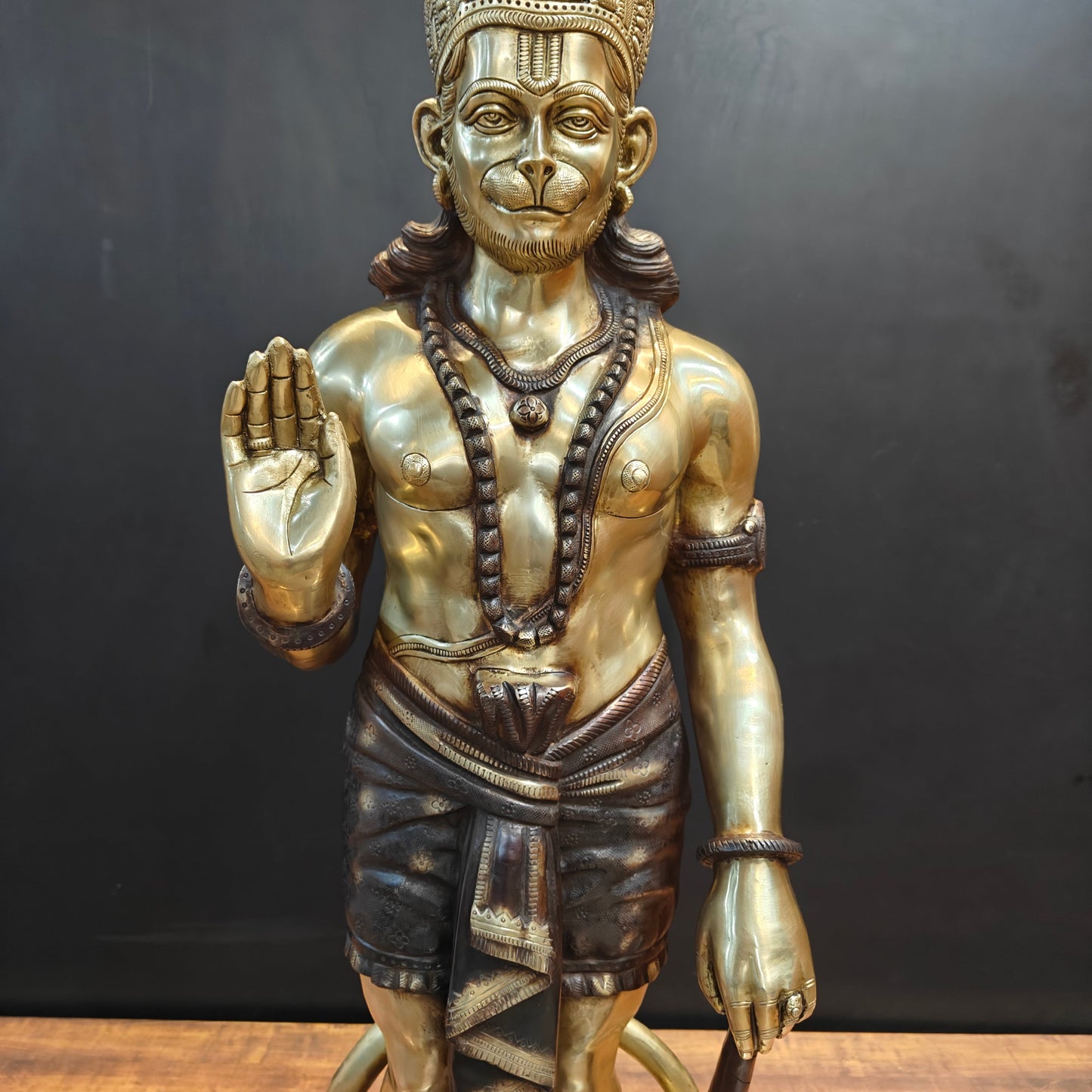 Brass Large Superfine Standing Hanuman Statue 3 Feet