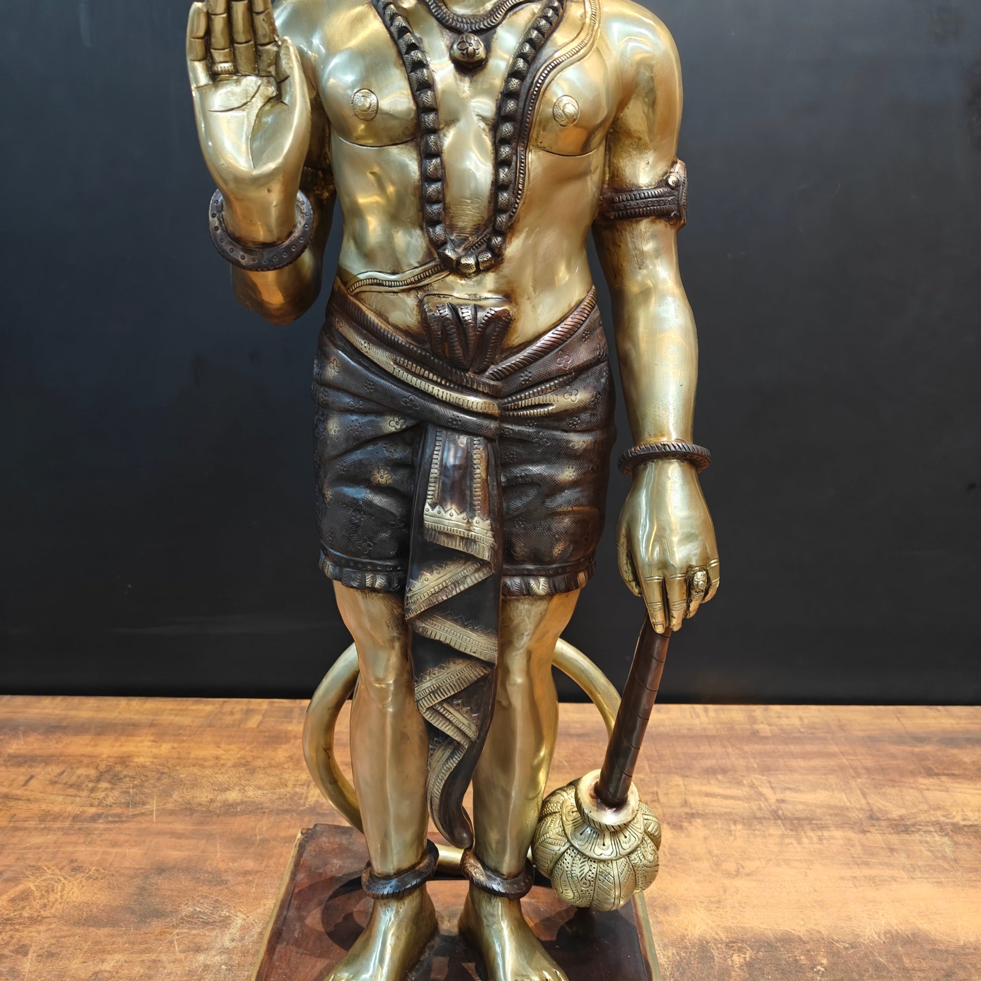 Brass Large Superfine Standing Hanuman Statue 3 Feet - Image 10