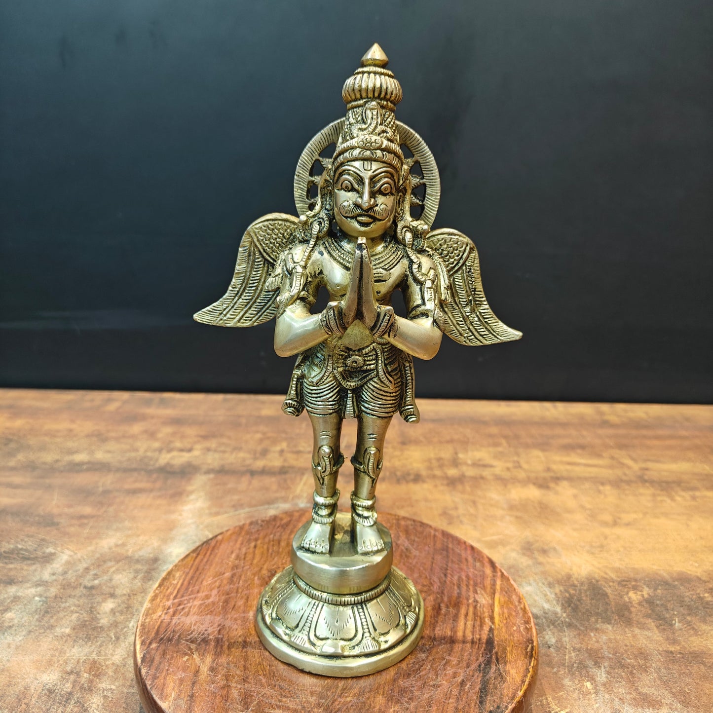 Brass Standing Garuda Idol Lord Vishnu Vahana 1 Feet