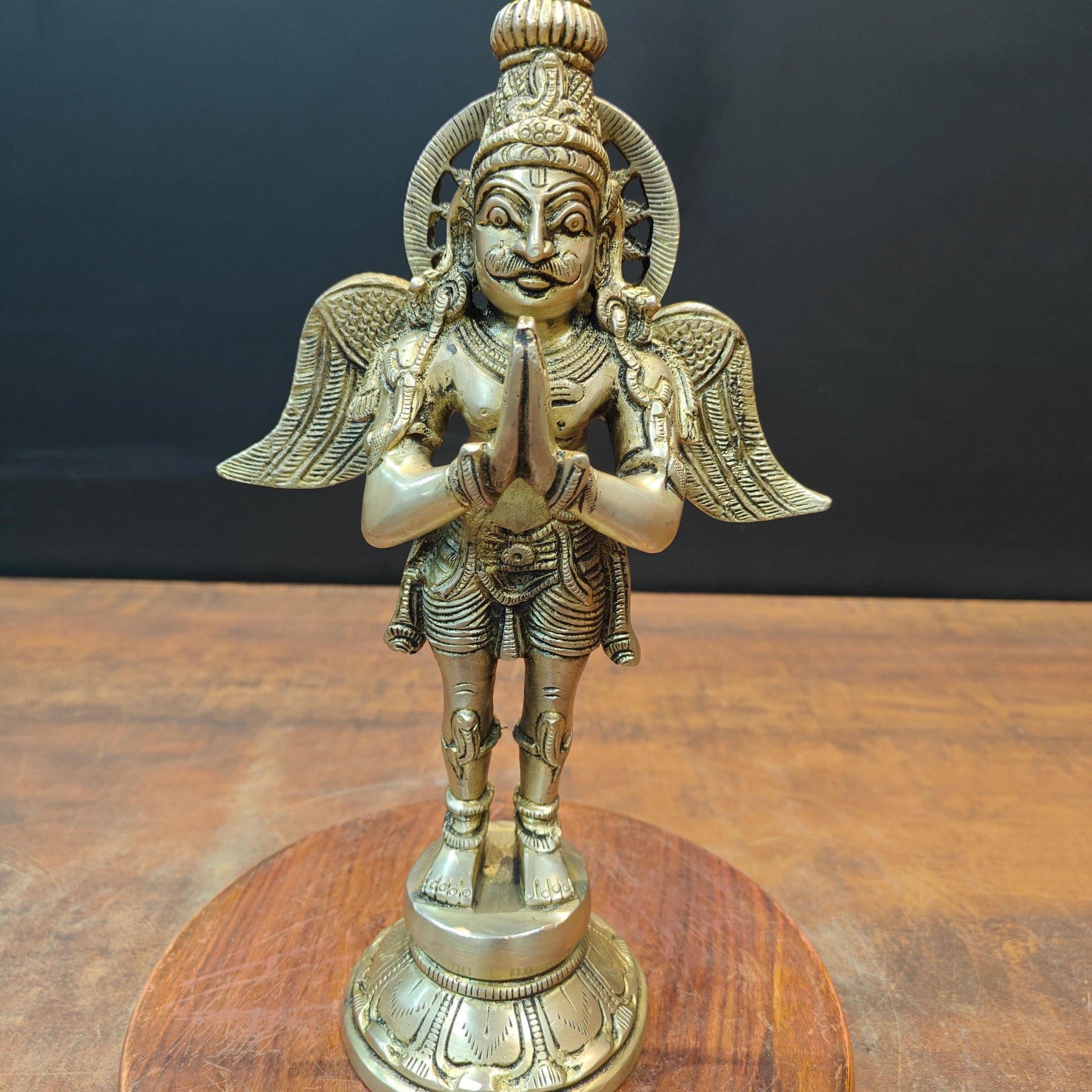 Brass Standing Garuda Idol Lord Vishnu Vahana 1 Feet - Image 4