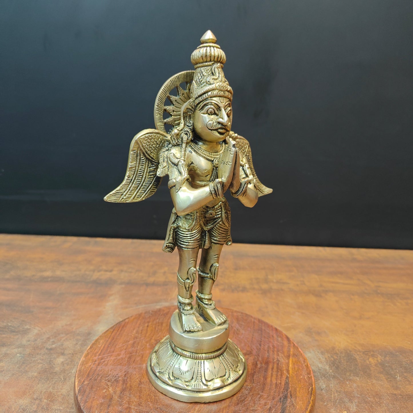 Brass Standing Garuda Idol Lord Vishnu Vahana 1 Feet