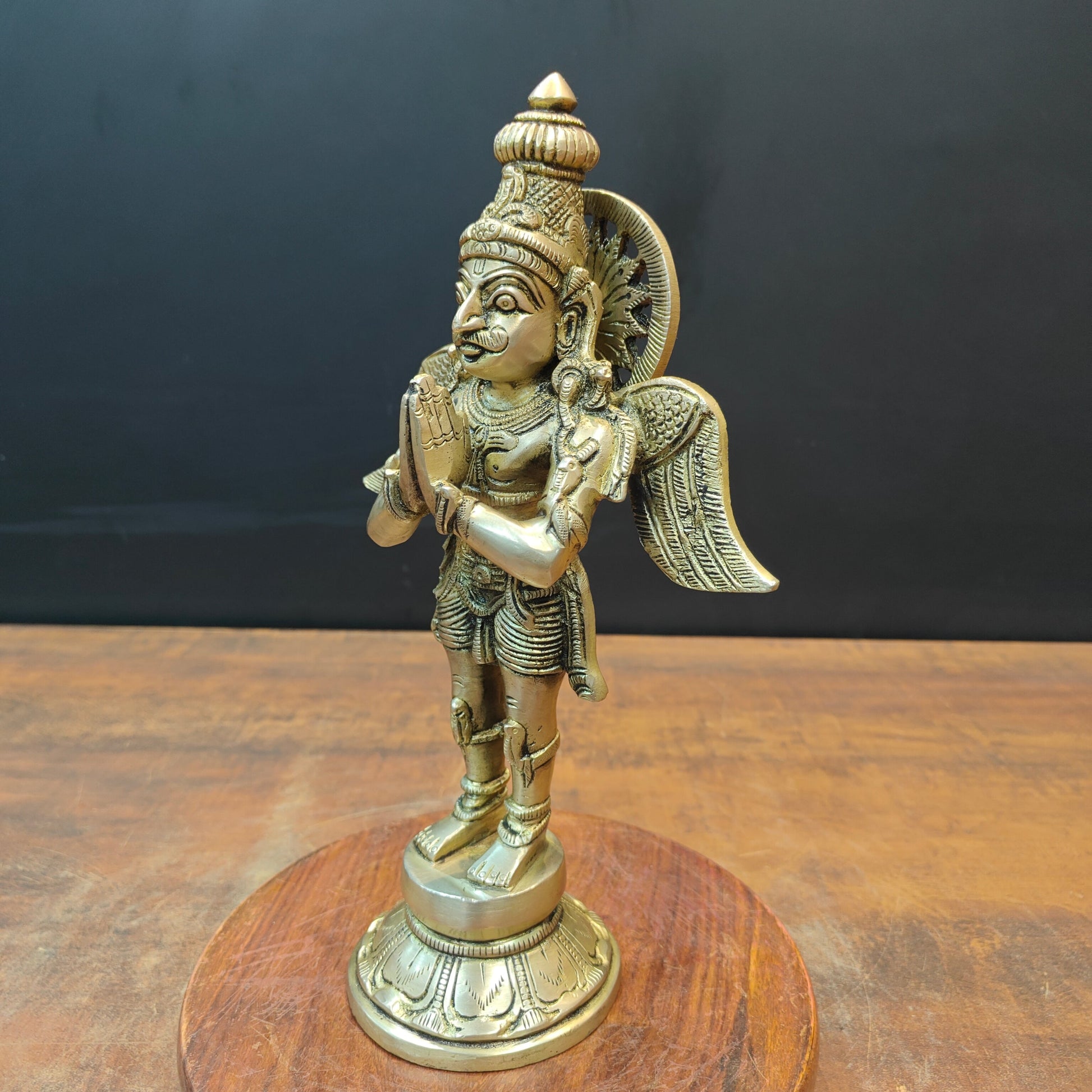 Brass Standing Garuda Idol Lord Vishnu Vahana 1 Feet - Image 6