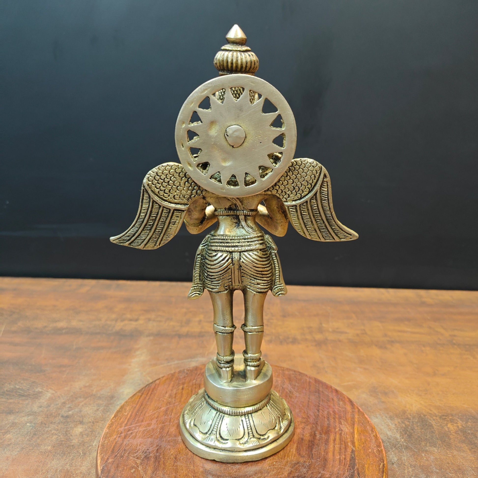 Brass Standing Garuda Idol Lord Vishnu Vahana 1 Feet - Image 7
