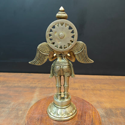Brass Standing Garuda Idol Lord Vishnu Vahana 1 Feet by vendor-unknown - Hindu Gods (View 7)