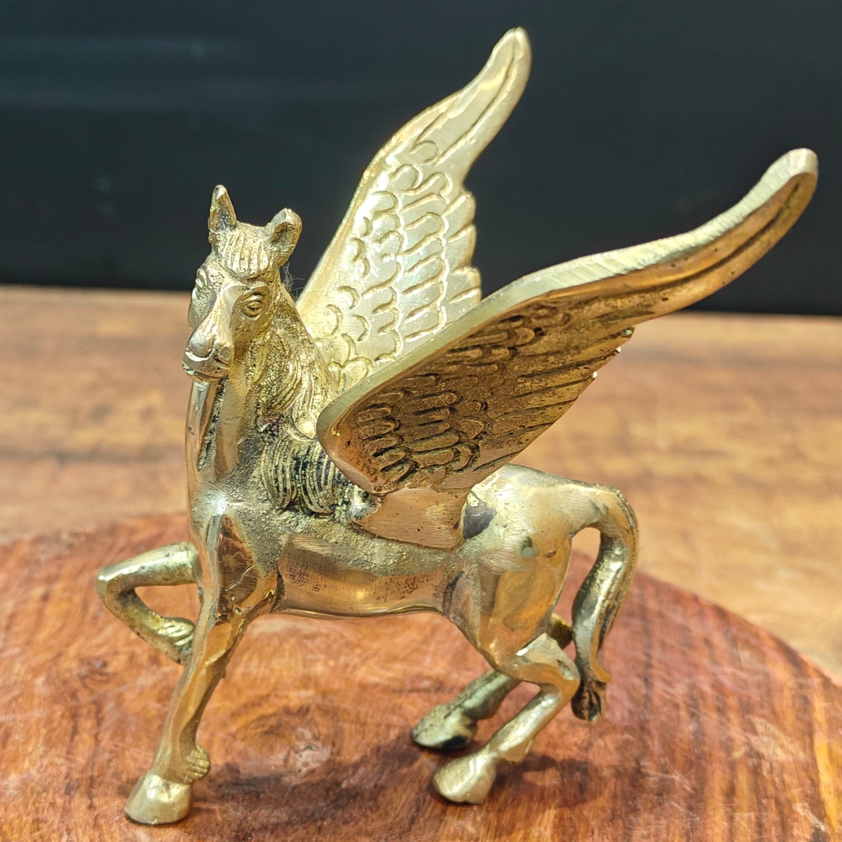 Brass Flying Angel Horse Statue For Decor Showpiece 4.5 Inch - Image 2