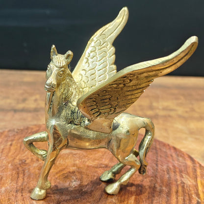 Brass Flying Angel Horse Statue For Decor Showpiece 4.5 Inch by vendor-unknown - Decor (View 2)