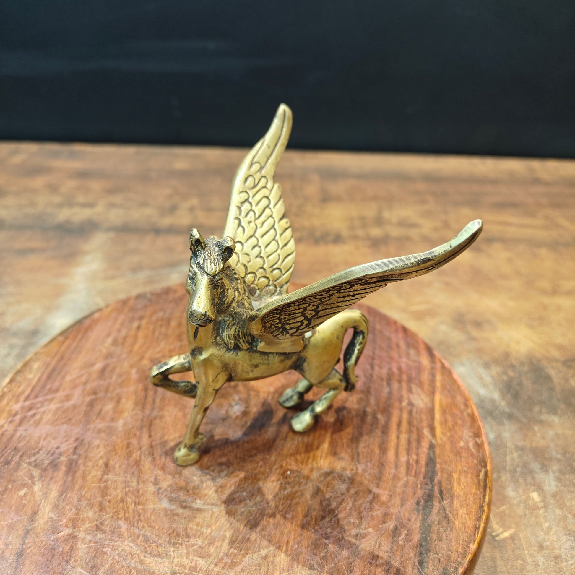 Brass Flying Angel Horse Statue For Decor Showpiece 4.5 Inch - Image 3