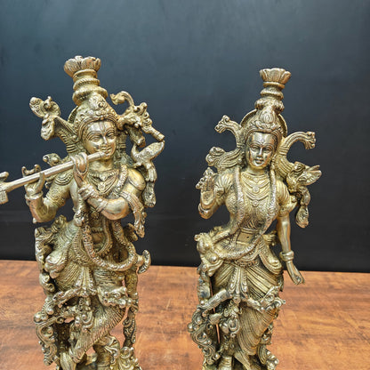 Brass Radha Krishna Statue For Home Temple Decor 14 Inches by vendor-unknown - Hindu Gods (View 2)
