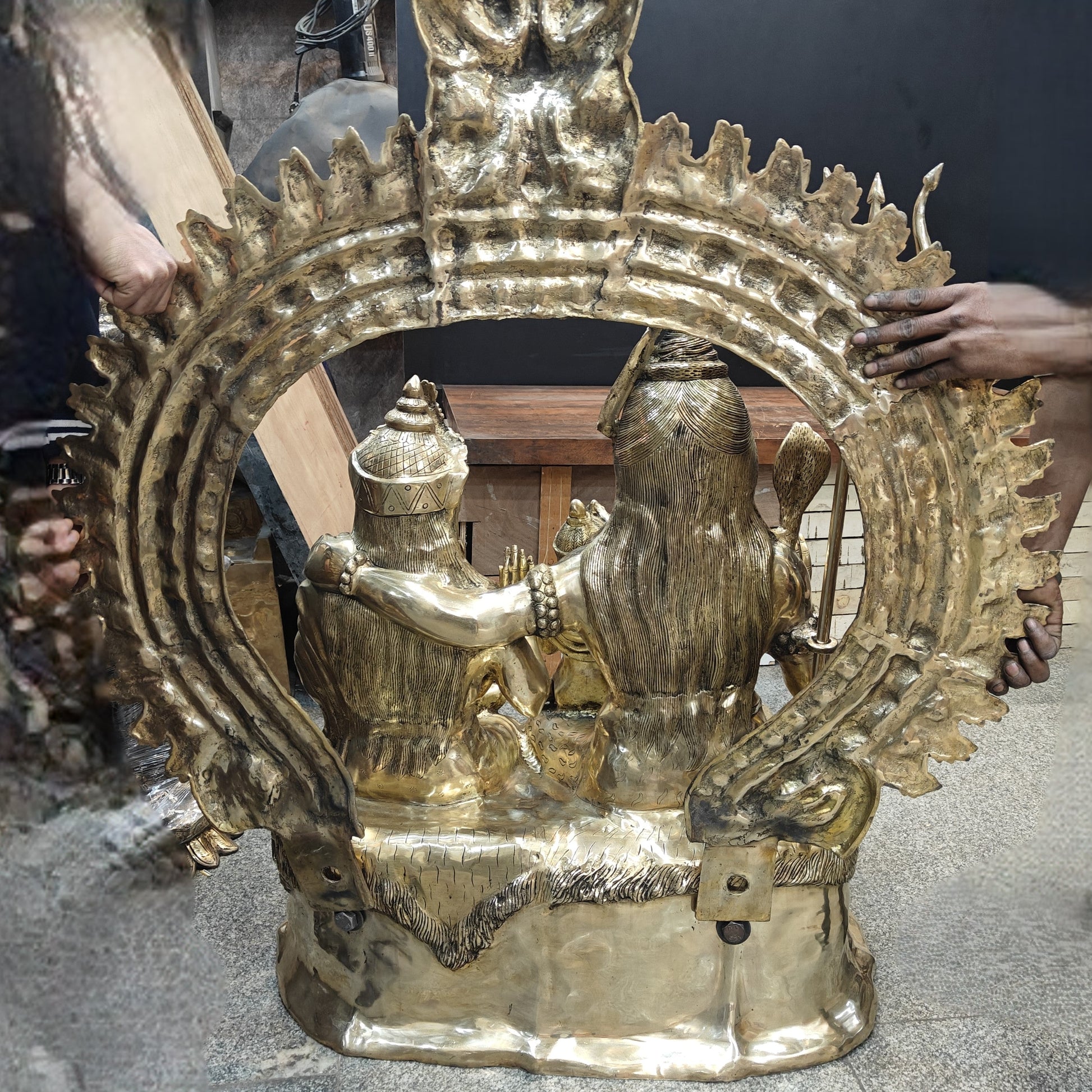 Brass Large Size The Complete Shiva Parivar Idol 45 Inches - Image 13
