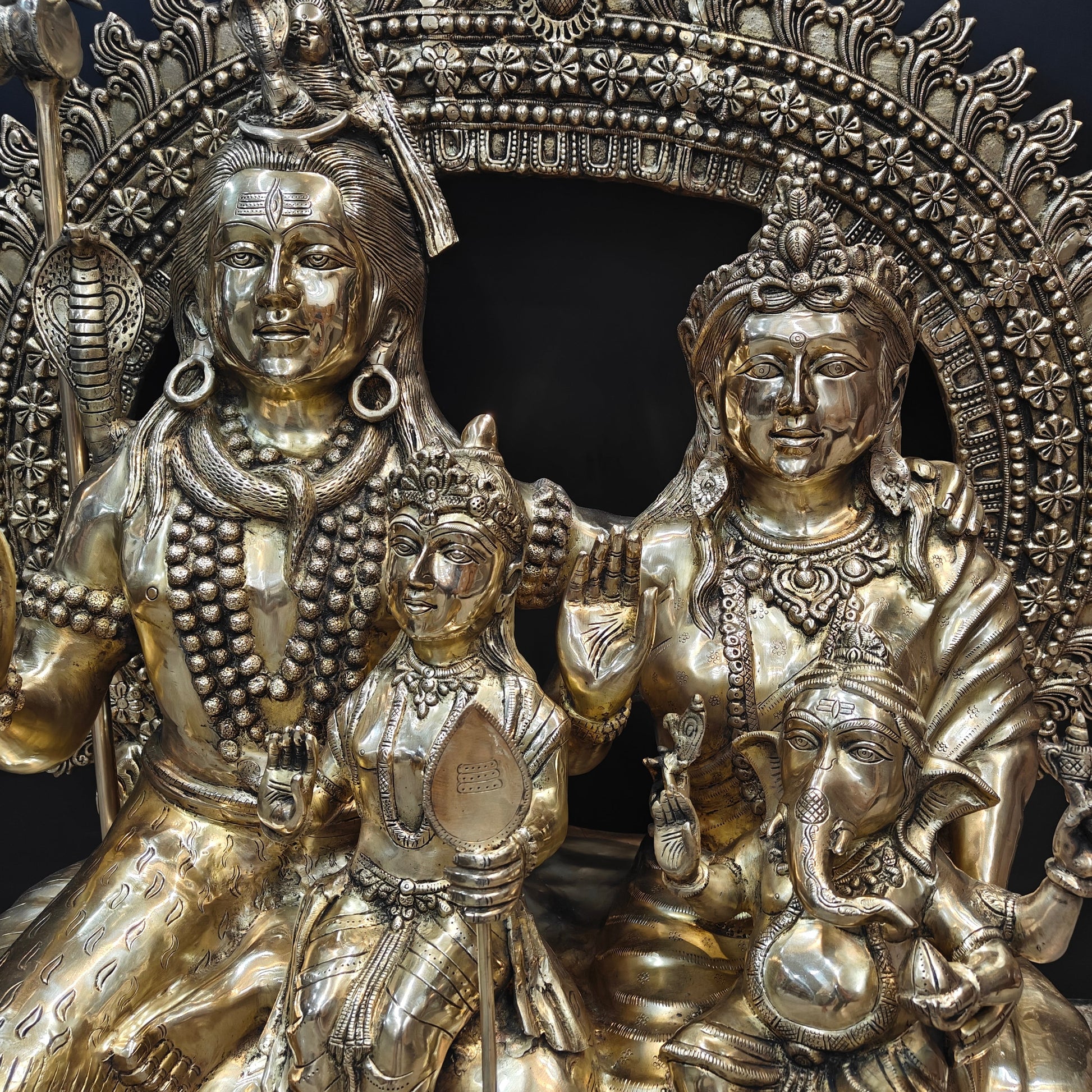 Brass Large Size The Complete Shiva Parivar Idol 45 Inches - Image 7