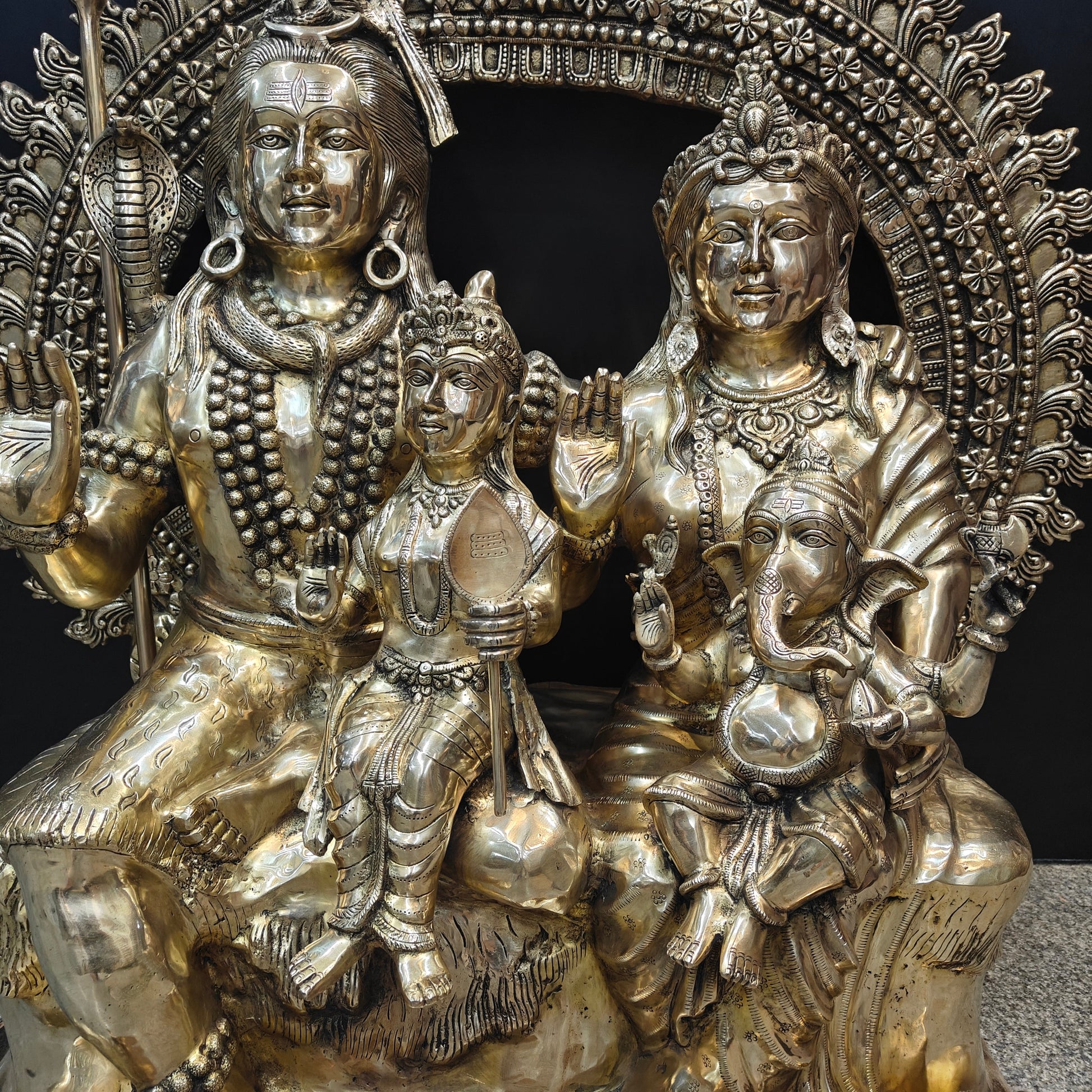 Brass Large Size The Complete Shiva Parivar Idol 45 Inches - Image 8