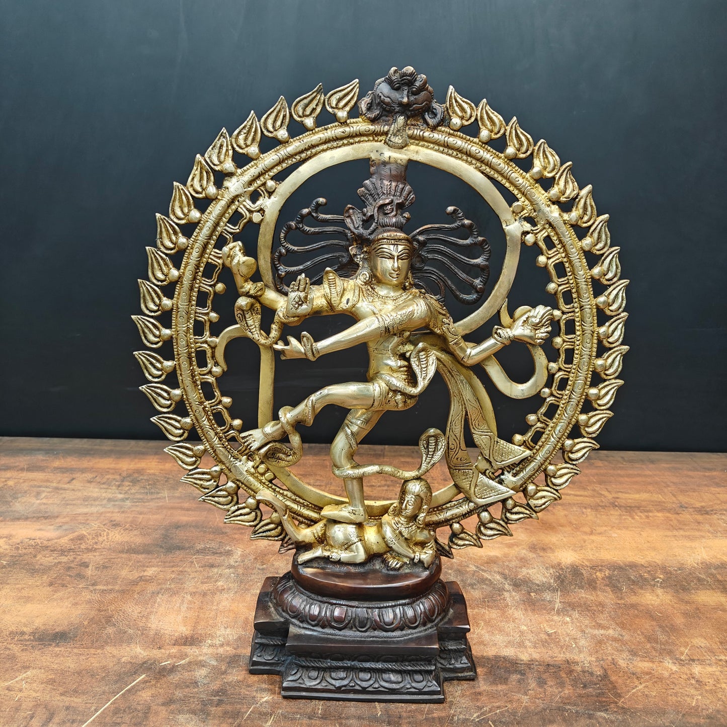 Brass Nataraja Idol With OM Symbol For Home Decor 1.5 Feet
